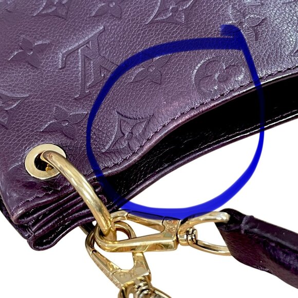 LOUIS VUITTON Metis Hobo Empreinte Leather Tote Shoulder Aubergine Purple LV Bag - Picture 9 of 16